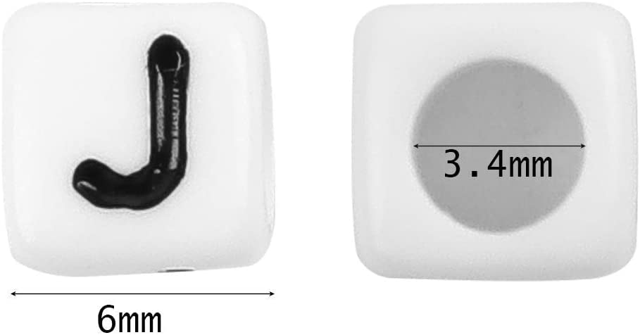 1440pcs Acrylic Letter Beads White Cube Sorted Alphabet Beads for Jewelry Making, Bracelets, Necklaces, Key Chains (6 x 6mm)