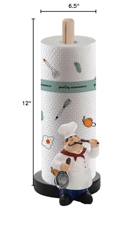Suwimut Chef Style Paper Towel Holder, Resin Crafts Display Chef Figurines Creative Roll Paper Stand for Countertop Kitchen Cafe Restaurant Dessert Shop Cake Shop Decoration