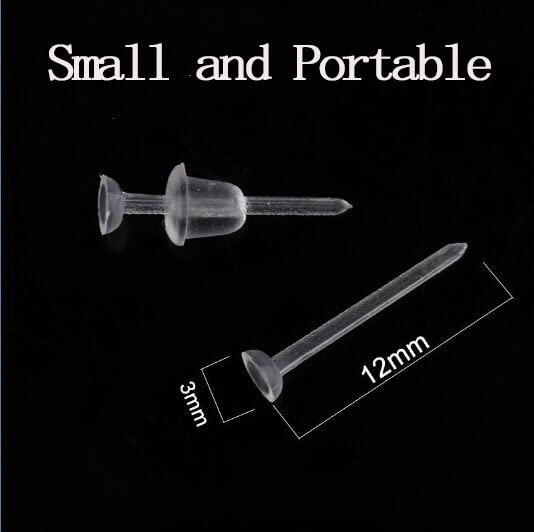 Plastic Earrings,Clear Earrings Clear Post Earring Posts and Backs Silicone Stud 100 Pairs Back Blank Pins Stud…