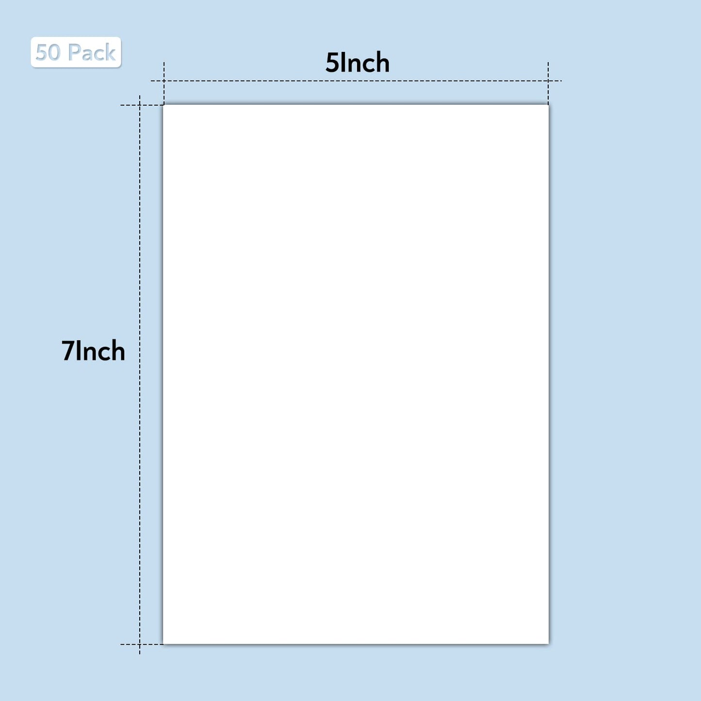 Golden State Art, Pack of 50, Bright White 5x7 Uncut Backing Board/Back Boards for Frame