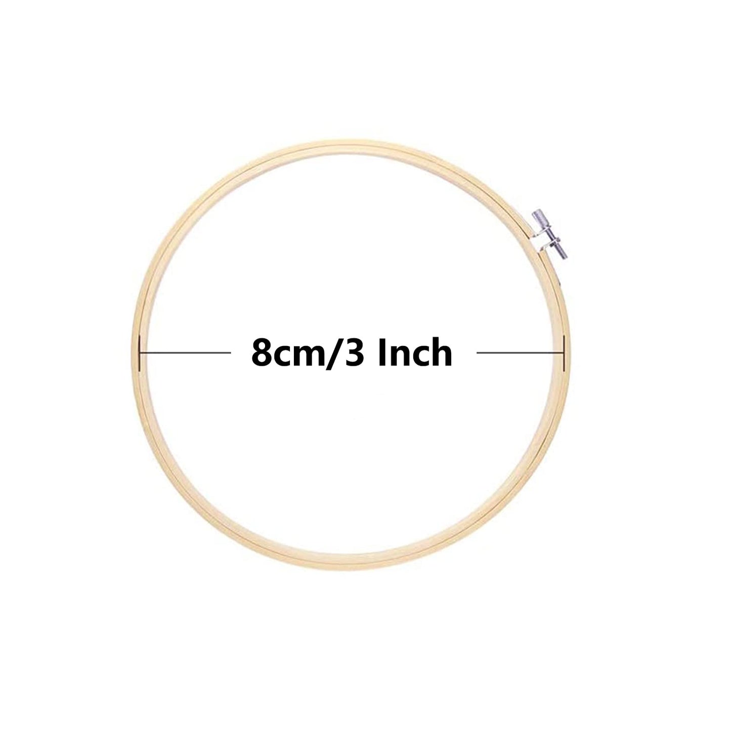 Cldamecy 12 Pieces 3 inch Embroidery Hoops,Round Bamboo Adjustable Circle Frame Cross Stitch Hoops for Christmas Ornament,Embroidery,Decoration,Art Craft and DIY Project