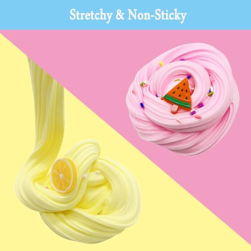 Pugndeb Butter Slime Kit for Party Favors 5 Pack, Scented, Soft and Non-Sticky, Birthday Gifts for Girl Boys, Stress Relief Slime Bulk for Easter Egg Basket fillings