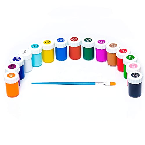 Tritart Acrylic Paint Set - 15 x 0.6oz Paints for Canvas Painting & Artists Painting Supplies - Acrylic Paint Set for Adults and Kids with Free Brush
