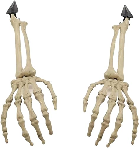 Halloween Skeleton Stakes Decorations, Creepy Hands Arms with Lawn Stakes, Realistic Skeleton Bones for Outdoor Party Yard Lawn Garden Graveyard Haunted House Decor