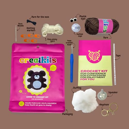 Easy Crochet Kit for Beginners Animals - Learn to Crochet Kits for Beginners - Bear Crochet Box