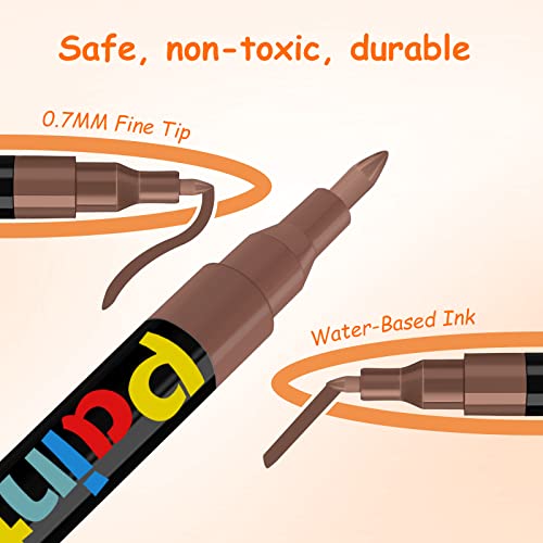 YUNISS 18 Colors Acrylic Paint Pens, Paint Markers for Rock Painting Wood Canvas Fabric Glass Ceramic Easter Eggs Pumpkin (0.7mm)