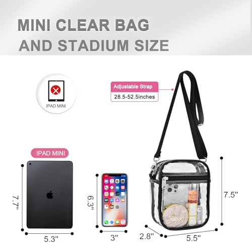 USPECLARE Clear Purse Stadium Clear Messenger Bag Stadium Approved for Men and Women Clear CrossBody Bag