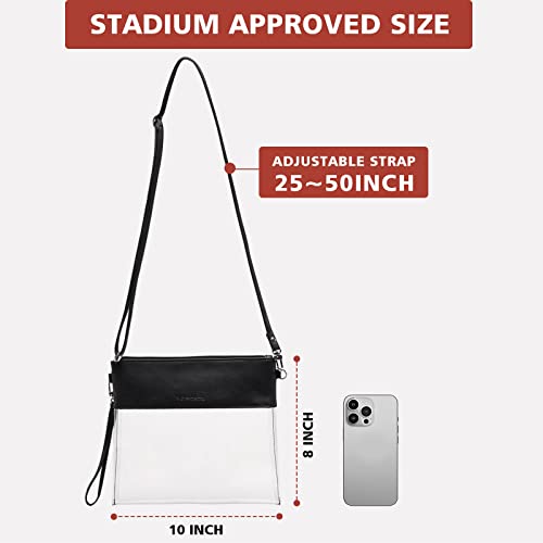 Vorspack Clear Bag Stadium Approved - PU Leather Clear Purse Clear Crossbody bag for Concert Festival