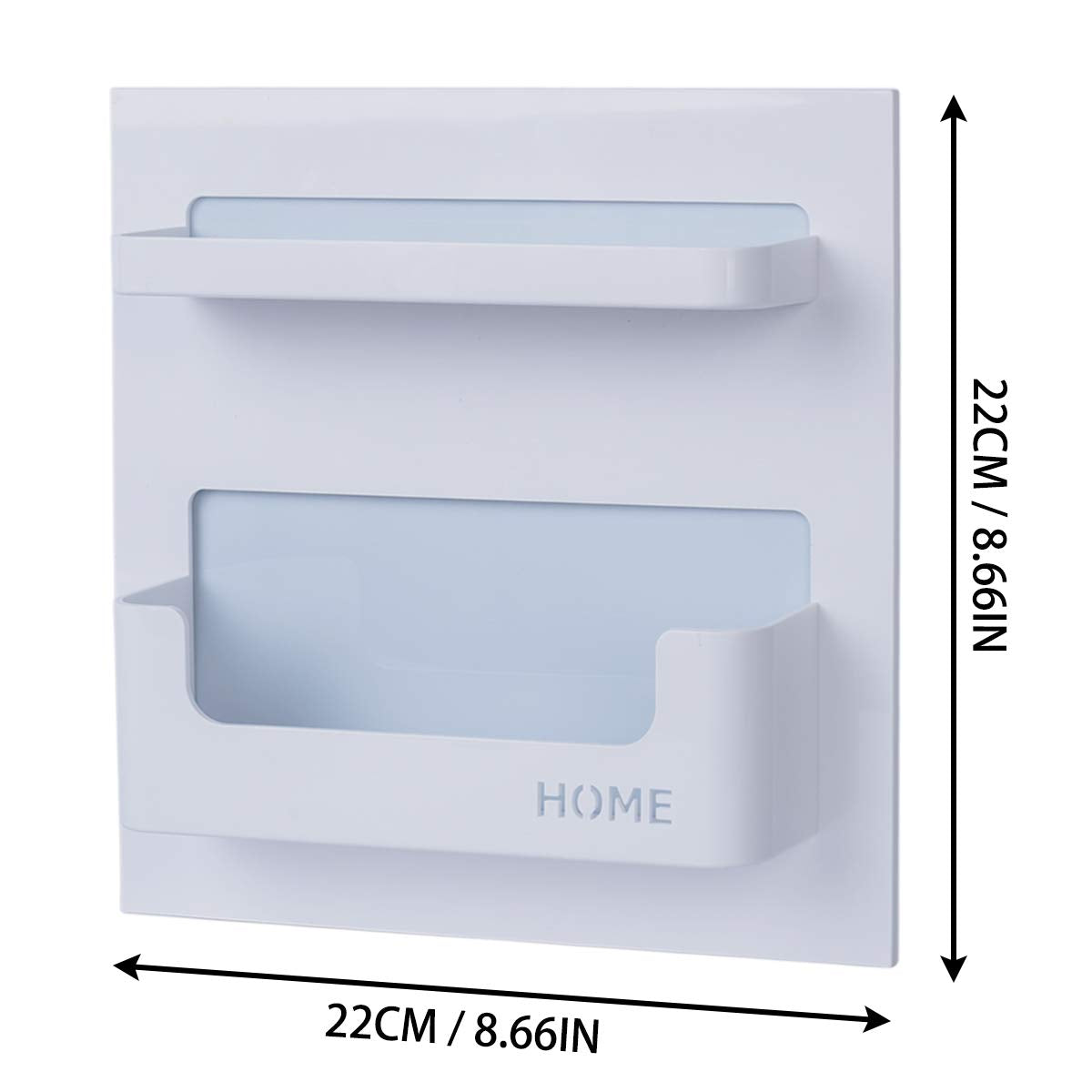 Bedside Shelf - Stick On Wall Mounted Bed Room,Dorm,Office Adhesive Floating Accessories Caddy Organizer/Holder for Phone,Glasses,Remote Control,Keys,Pens - Plastic Material- White