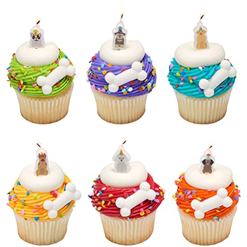 Bakery Crafts Birthday Party Puppy Dogs Shaped Cake Candles - 6 pc