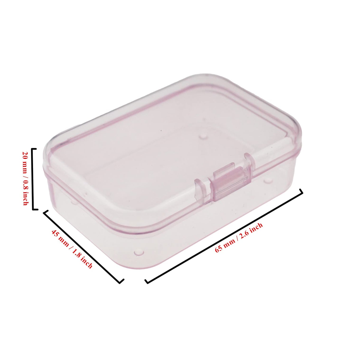 Goodma 30 Pieces Mini Rectangular Plastic Boxes Empty Storage Organizer Containers with Hinged Lids for Small Items and Other Craft Projects (Pink, 2.6 x 1.8 x 0.8 inch)