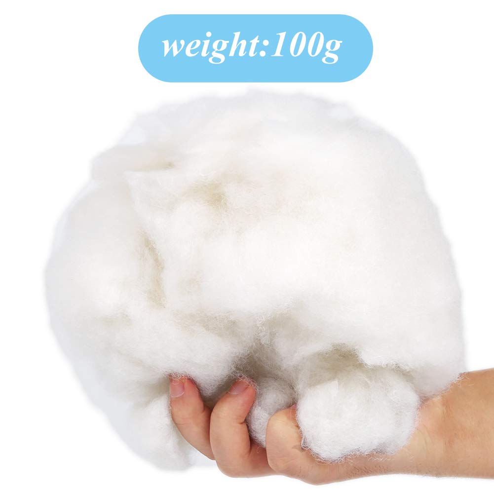 BUTUZE Premium Polyester Fiber Fill, High Resilience, for Stuffing Small Dolls, Part Pillow Comforter DIY, 100g/3.5oz, Recyclable