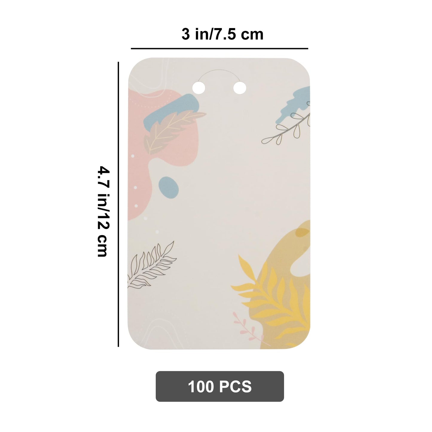 Temlum 100 Pcs Keychain Display Cards with Self-Sealing Bags, 3'' x 4.7'' Keychain Cards Holder for Display Keyring Cards Jewelry Packaging Supplies (Plant)