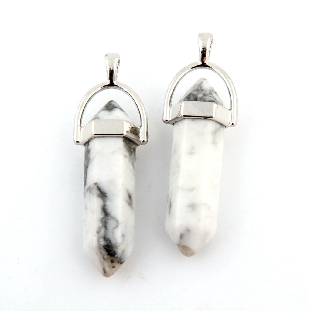 Mutilcolor 50pcs Gemstone Bullet Meditation Healing Pointed Chakra Crystal Stone Random Color Pendants for Necklace Jewelry Making