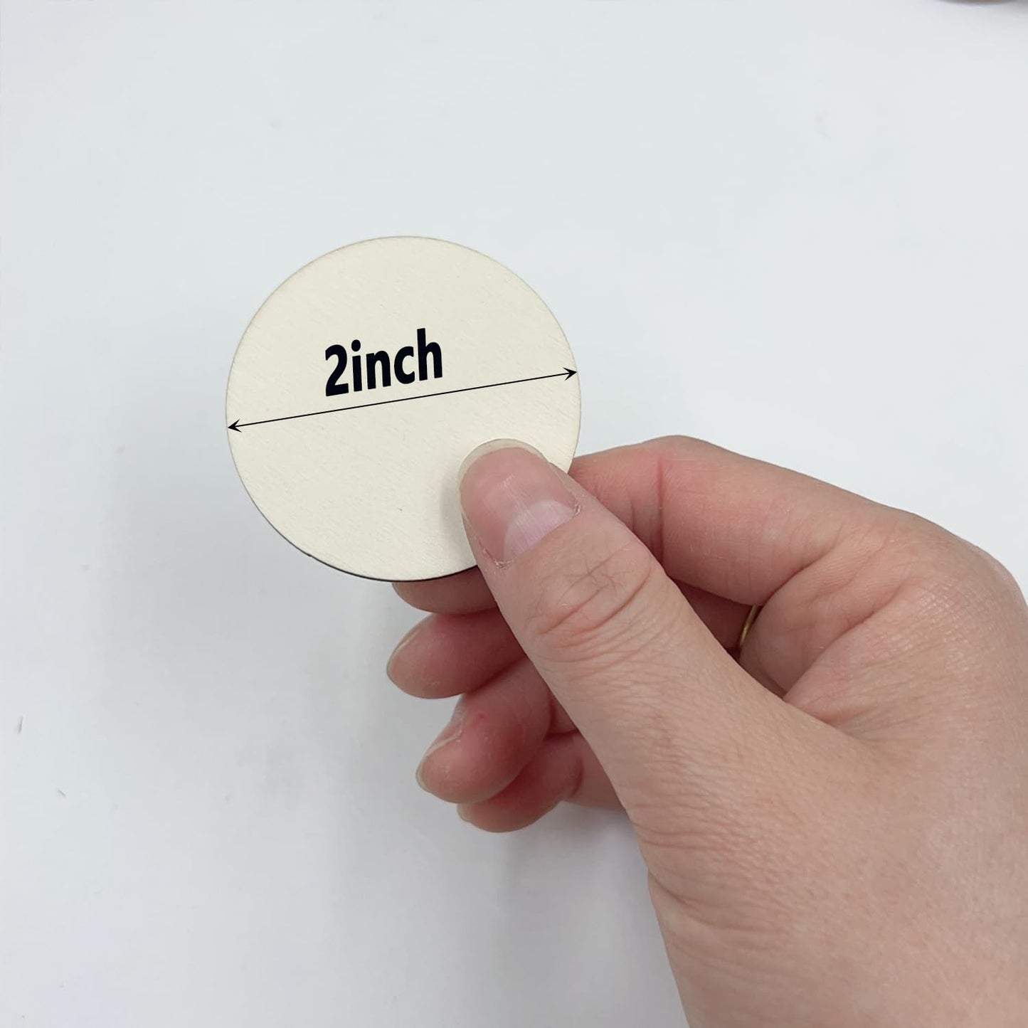 120 Pcs Unfinished Wood Circle Round Disc Blank Natural Wooden Cutout Ornaments for Decoration DIY Craft Art Supplies (Round 2 x 2 x 0.12 inches)