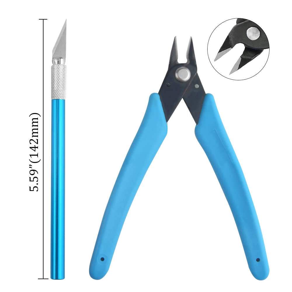 BXQINLENX Professional 8 PCS Gundam Car Model Tools Kit Modeler Basic Tools Craft Set Hobby Building Repairing and Fixing(A)