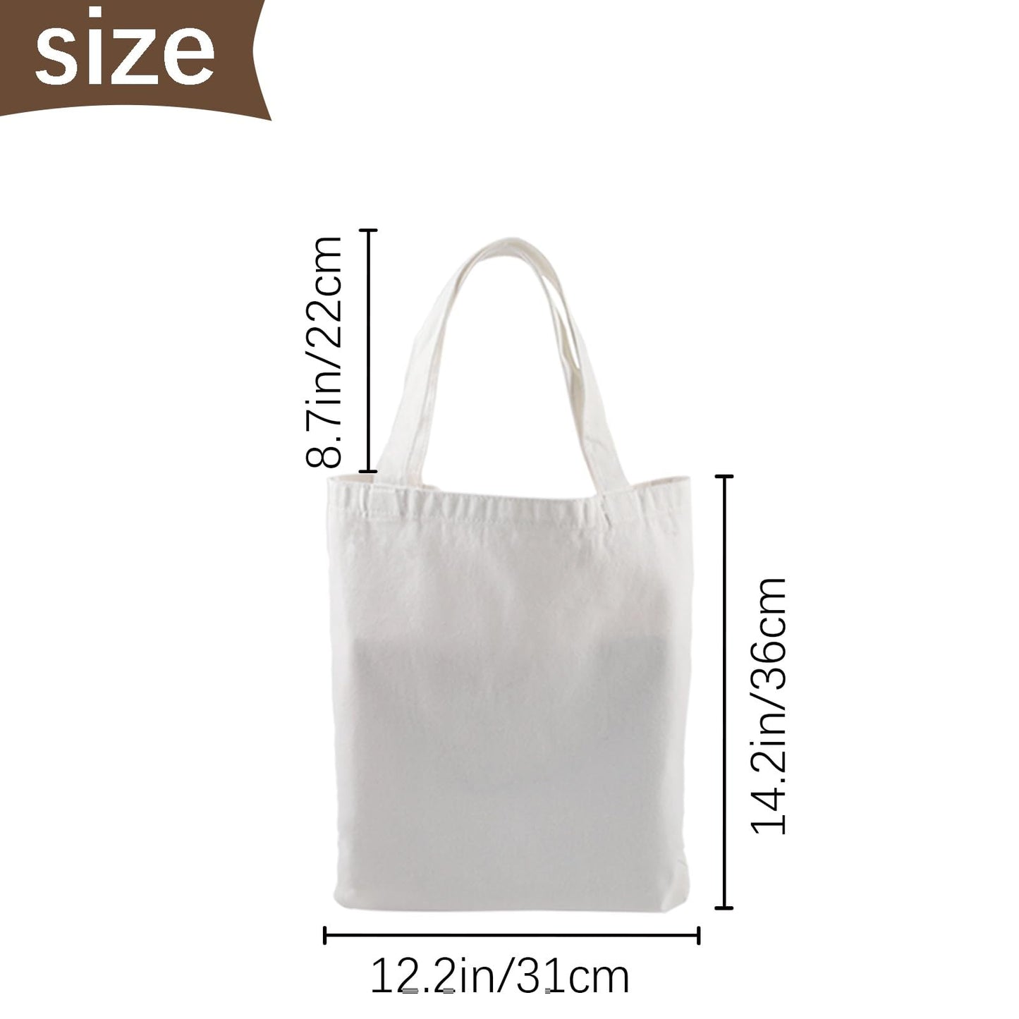 OKBA 10 pcs Sublimation Tote Bags,polyester tote bags for sublimation, DIY customization blank canvas tote bags 12.2 * 14.2 in (creamy white)