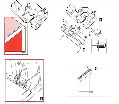 HONEYSEW Presser Foot for Will Fit Singer, Brother, Janome, Toyota, Etc Domestic Sewing Machines (Adjustable Bias Binder Foot(Taiwan))