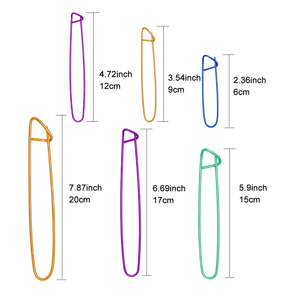 18 PCS Knitting Stitch Holders,6 Sizes Yarn Stitch Holder Set for Crochet Knitting Needle Aluminum Stitch Holders Safety Pins with 100 Locking Stitch Markers