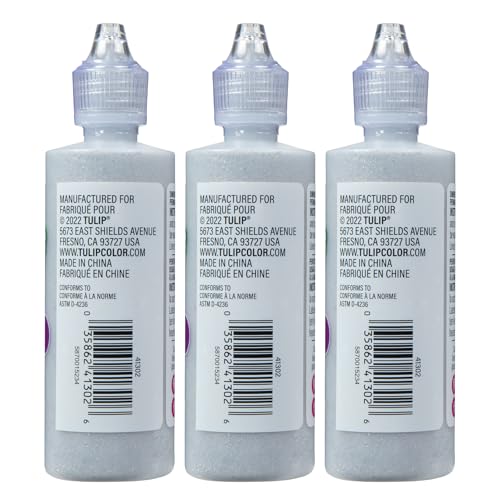 Tulip Dimensional Fabric Paint 4 oz Glitter Silver 3 Pack, 4 Fl Oz (Pack of 3), 3 Count