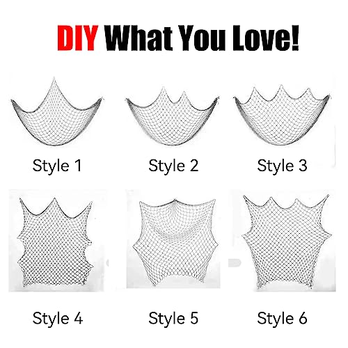 2 Pack Fish Net Decorations for Party,Natural Cotton Hawaiian Party Fishing Net Decorative, Nautical Themed Cotton Fishnet Under The Sea Pirate Party Ocean Beach Decor