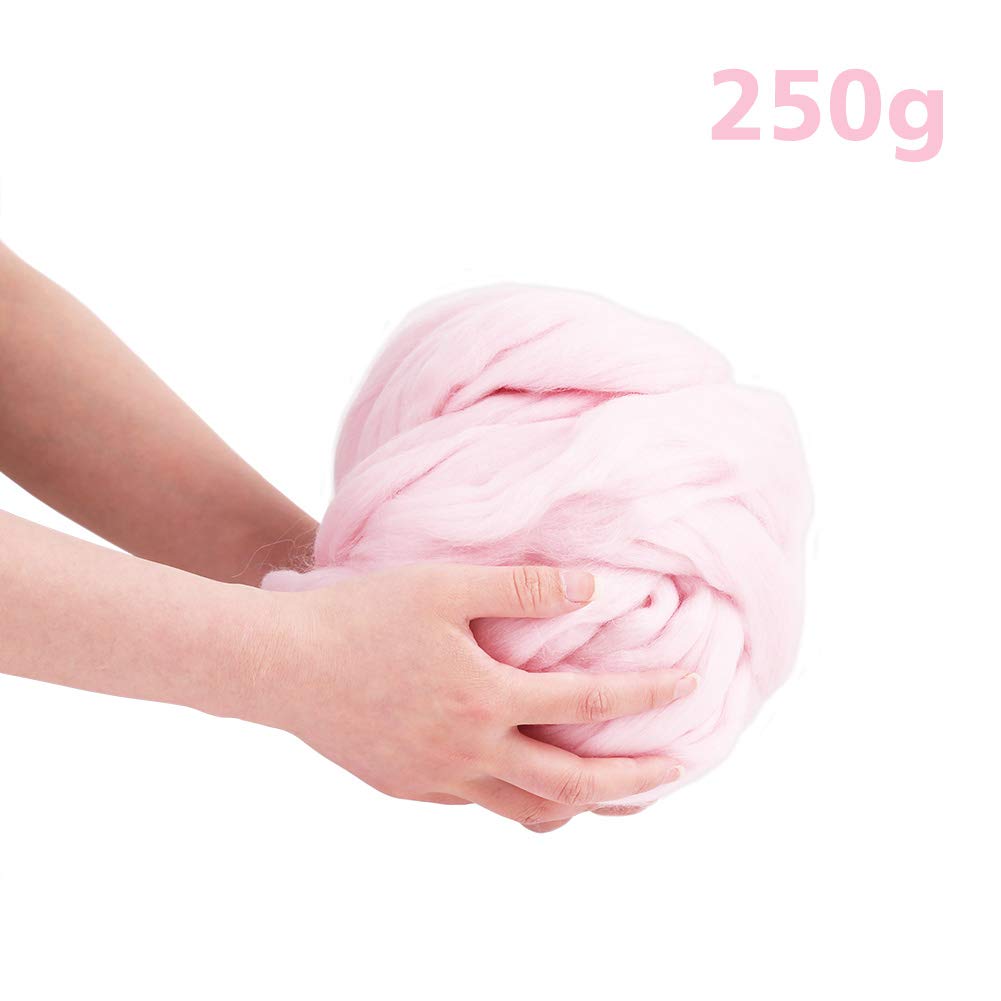 Wool Roving Bulk - 8.82oz Super Wool Chunky Yarn, Wool Roving Top for Needle Felting, Soft Felting Wool Supplies for Hand Spinning, Felting, Blending, Weaving and DIY Craft
