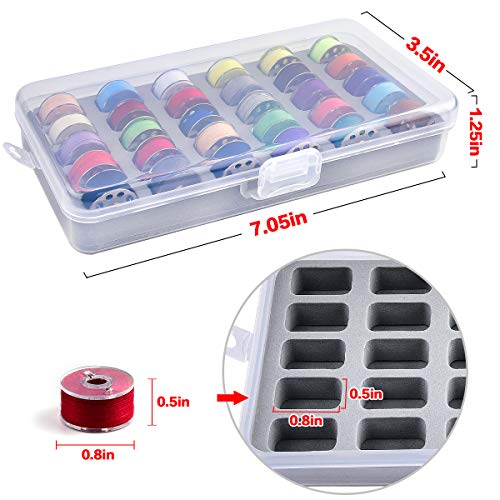 Bobbin Holder Storage Case Sewing Box Thread Organizer Holds 60pcs Bobbins for Brother Sewing Machine- 2pack(Box Only)