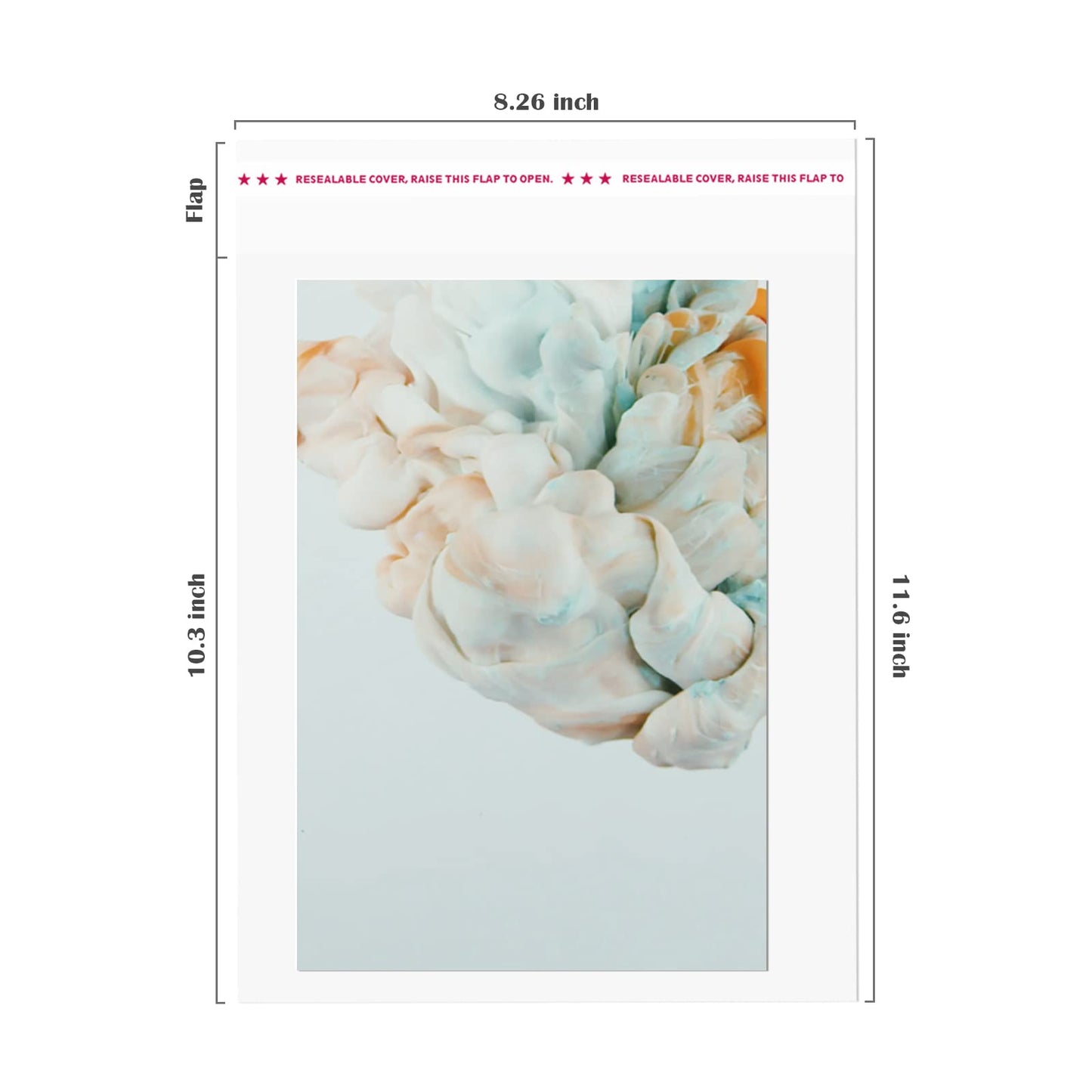 Egofine Self Sealing Cellophane Bags 100 PCS Clear Resealable Sleeves Bags for 8x10 Photo Mats, Bag Size: 8.26x10.3 inches for 8x10 Mats