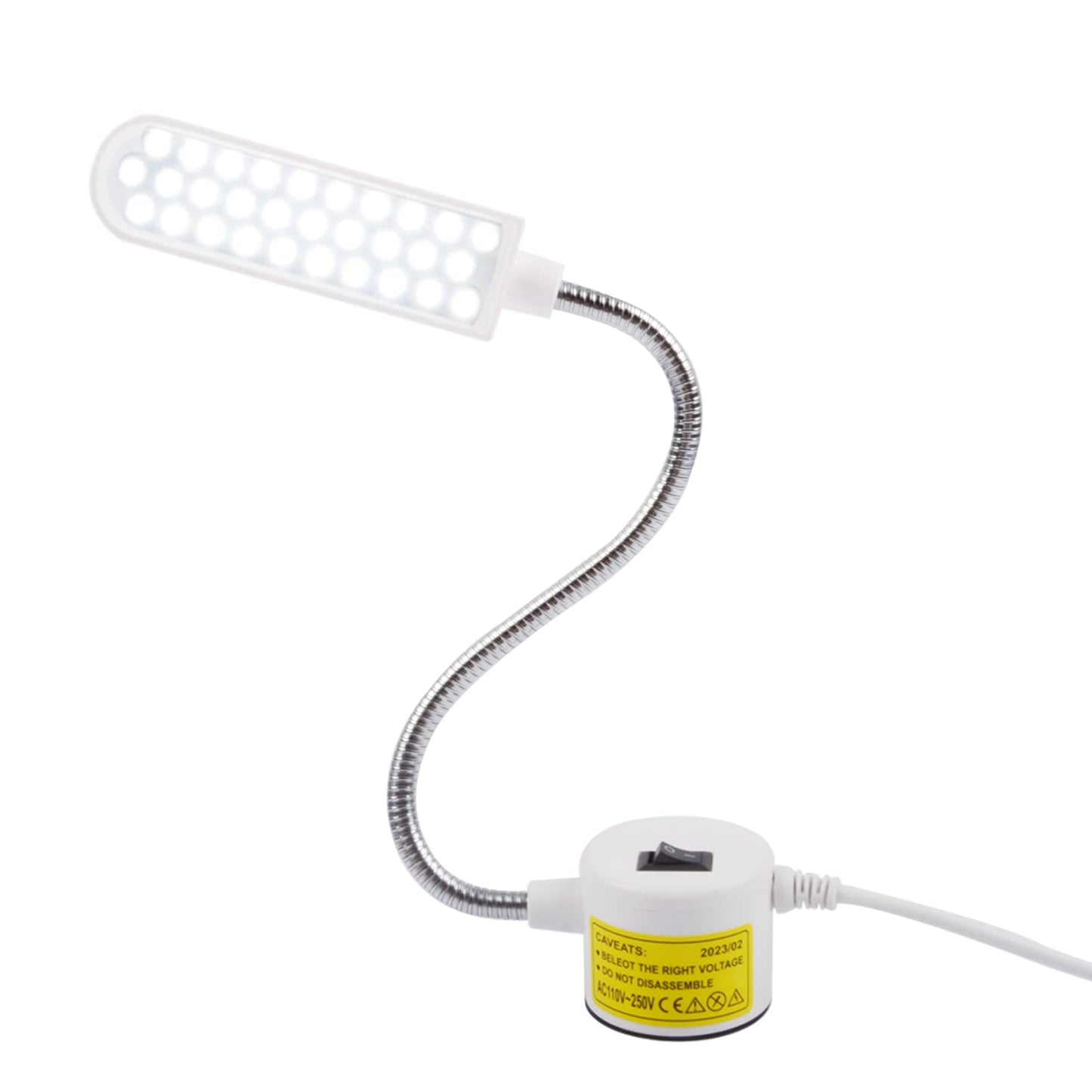 AUTIDEFY 30LEDs Sewing Machine Light, 6 Watt Portable Work Light, Flexible Gooseneck Lampe with Magnetic Base for Workbench Lathe Drill Press(White) (2 Pack)