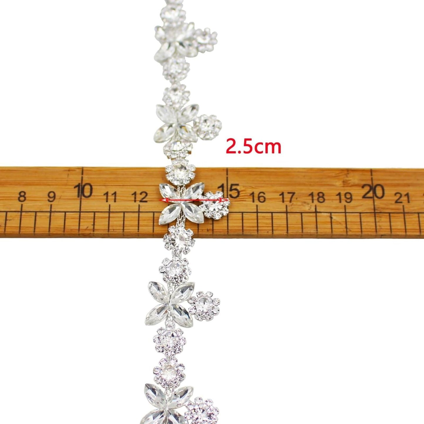 PEARLY JUN Rhinestone Trim Chain Sliver Applique Stringing Ribbon DIY Jewelry Wedding Party Bracelets Craft Bridal Bouquets Embellishment Accessories