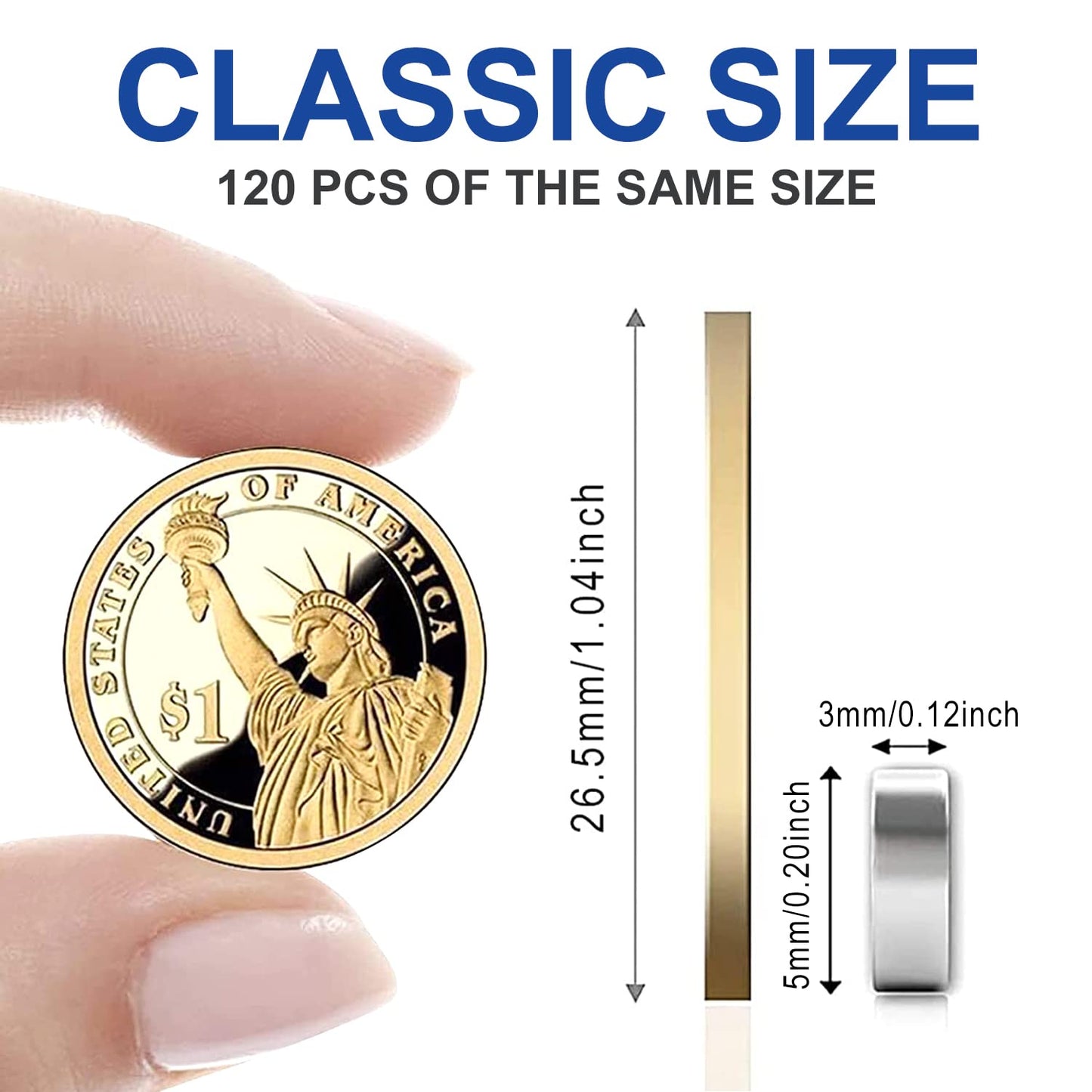 Small Magnets, 120Pcs Mini Refrigerator Magnet for Crafts, Multi-Use Small Strong Round Fridge Magnets,Whiteboard, Billboard, Push Pin, Map Magnet