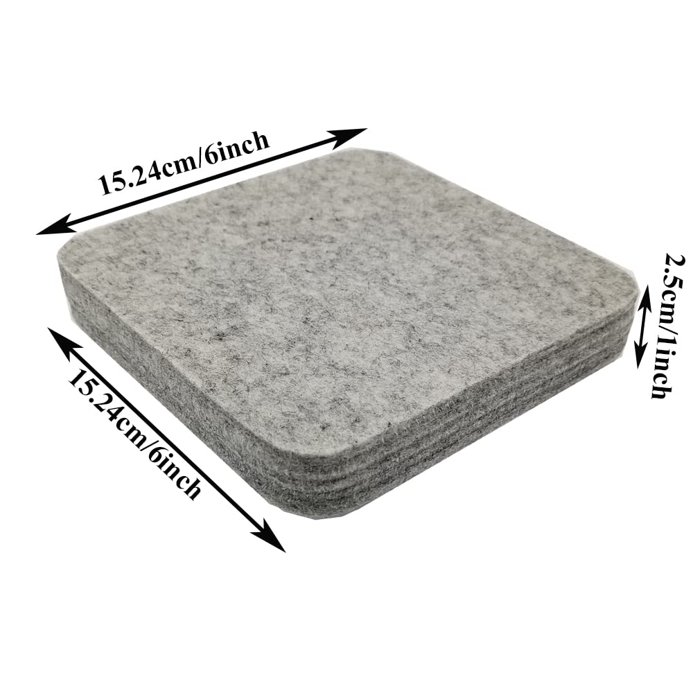 Wool Needle Felting Pad,6x6x1 inch Needled Felting Mat Woolen Block Thick and Firm Needle Felting Base Including Pair of Leather Finger Guards (6inch*6inch)