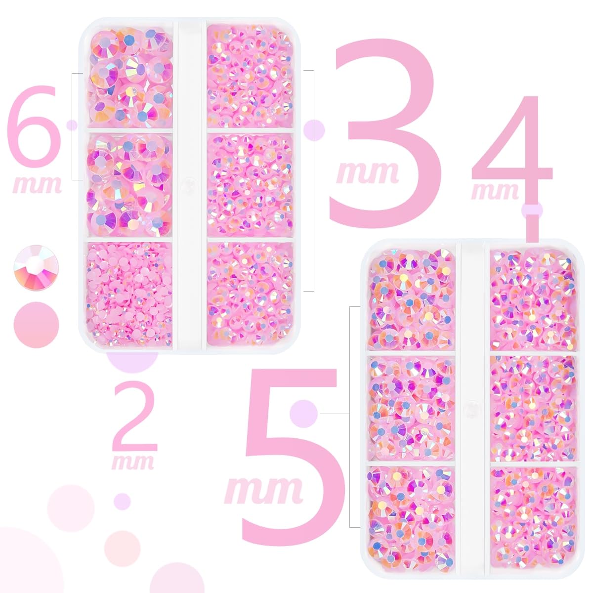 qiipii Light Pink AB Resin Rhinestones w B7000 Glue for Bedazzling Crafting Flatback Jelly Stones 2mm 3mm 4mm 5mm 6mm Diamonds Crystals Gems for Nails Face Eyes Makeup Tumblers Bottles Crafts Clothes