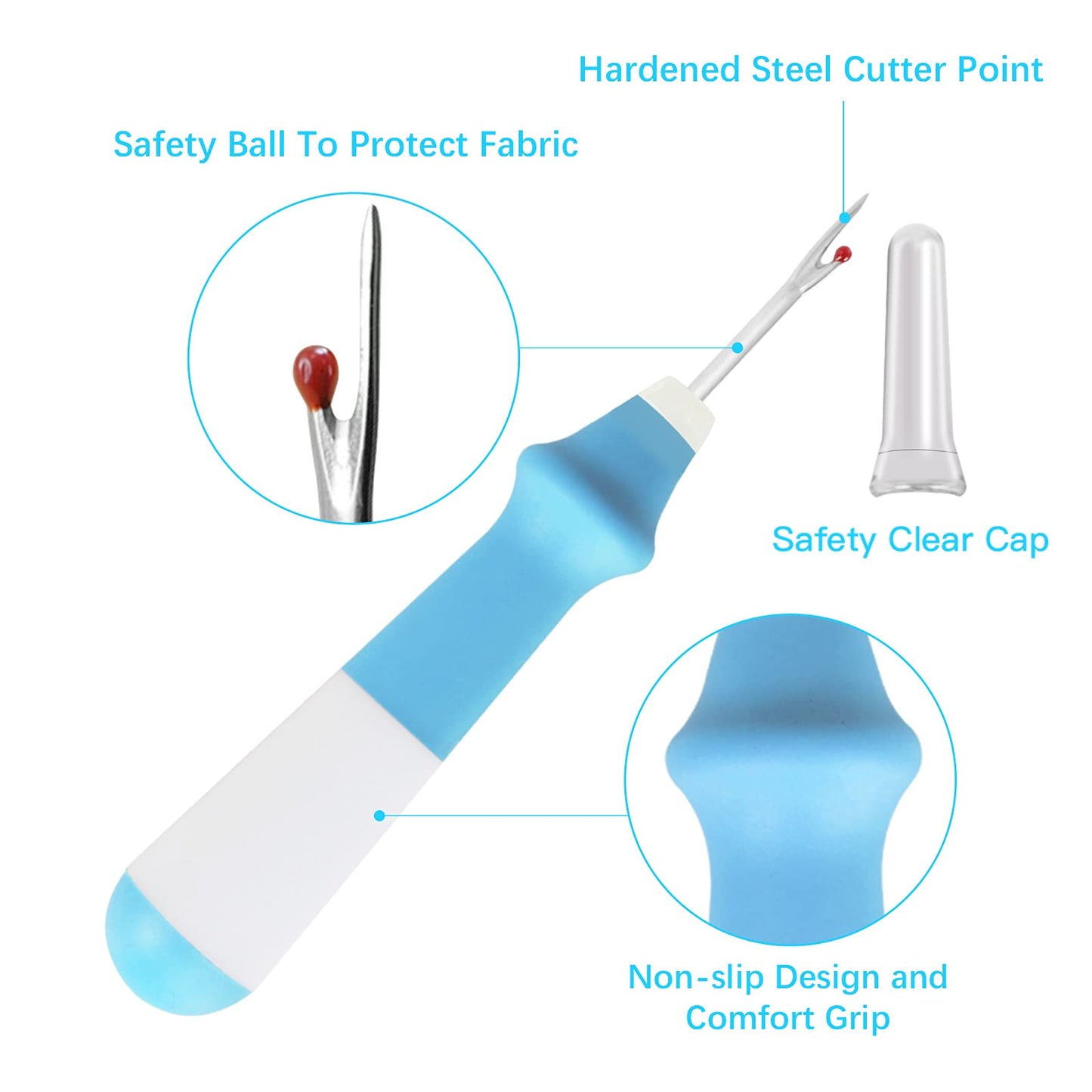 Lhedon Seam Ripper 3 PCS, Seam Rippers for Sewing, Ergonomic Grip, Colorful Large Thread Stitch Remover Tool Handy Stitch Rippers for Sewing Crafting Removing Hems and Seams,Thanksgiving Gifts