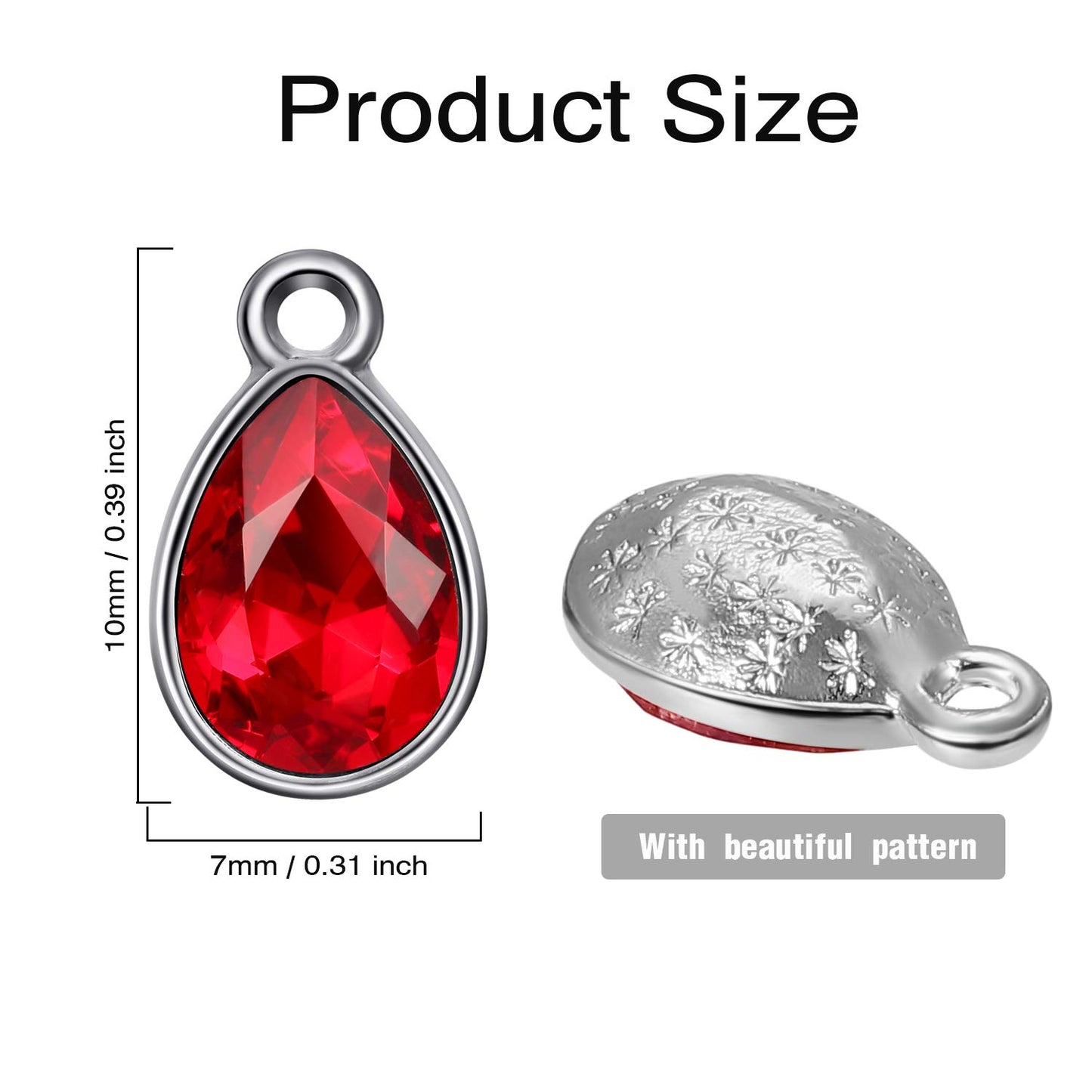 52 Pieces Water Drop Pendants Crystal Beads Pendants Charms Rhinestone Teardrop Jewelry Findings for Women DIY Necklace Jewelry Making, 7 x 10 mm, 13 Colors
