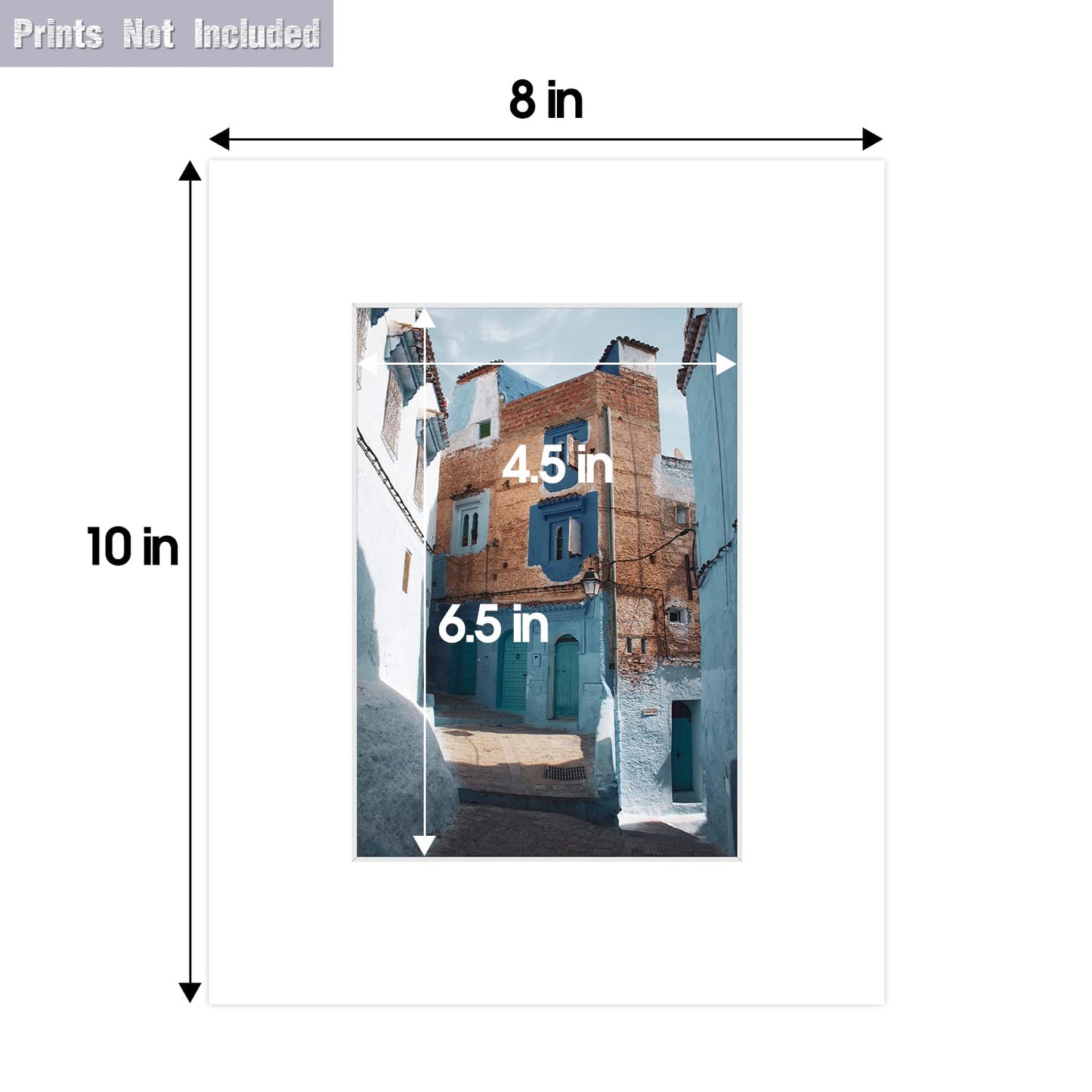 Golden State Art Pack of 50, Acid-Free White Pre-Cut 8x10 Picture Mat for 5x7 Photo with White Core Bevel Cut Frame Mattes