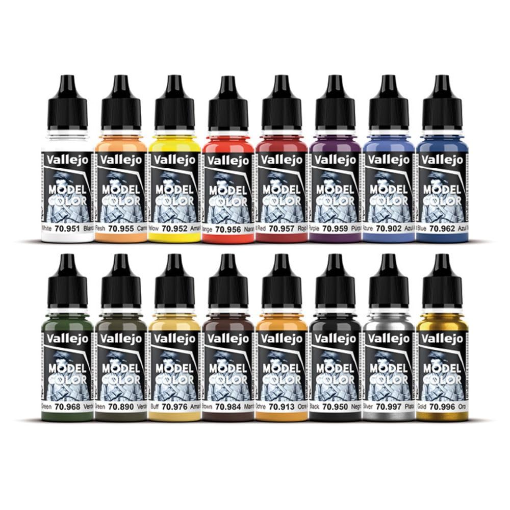 Model Color Basic Colors USA Set | Modeling Acrylic Paints | 16 Bottles x 18 ml (0.60 fl.oz.)