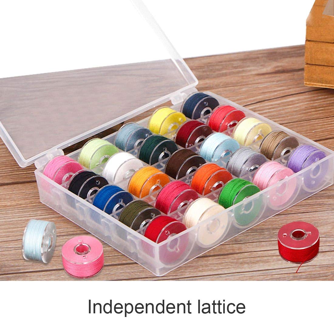 Bobbin Box,Machine Bobbin Organizer Plastic Case,Transparent 25 Slots Empty Bobbins Spools Box,Sewing Craft Plastic Case Storage Box for Sewing Machine
