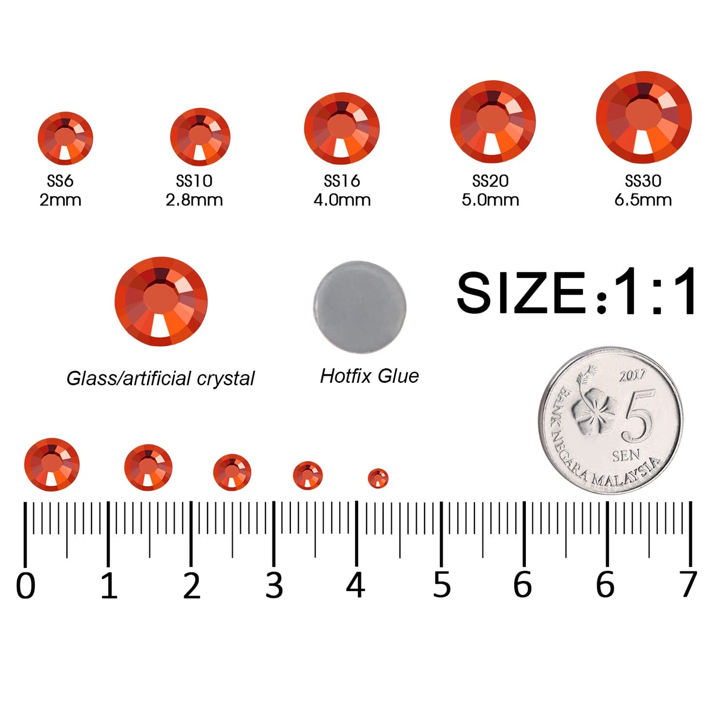 MEIBITE 6796PCS Hyacinth Hotfix Rhinestones Crystal Stones Glass for Fabric Clothes Shirts Sparkly Flat Back Round with Tweezers and Picking Pen (SS6~SS30 Set)