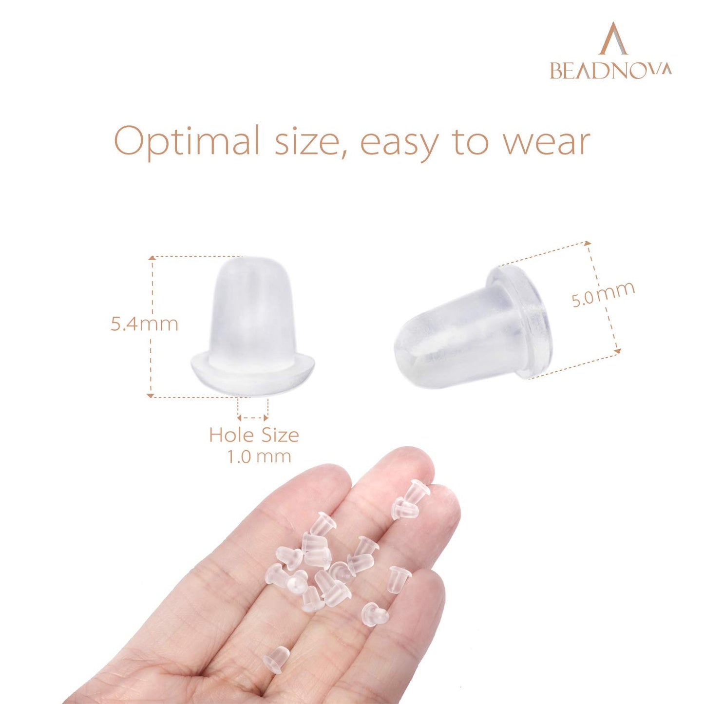 Earring Backs for Studs Plastic Rubber Clear Earring Backs Silicone Pierced Ear Studs Backings Secure Safety Hypoallergenic Earstud Stoppers for Hook Post (1000 pcs)