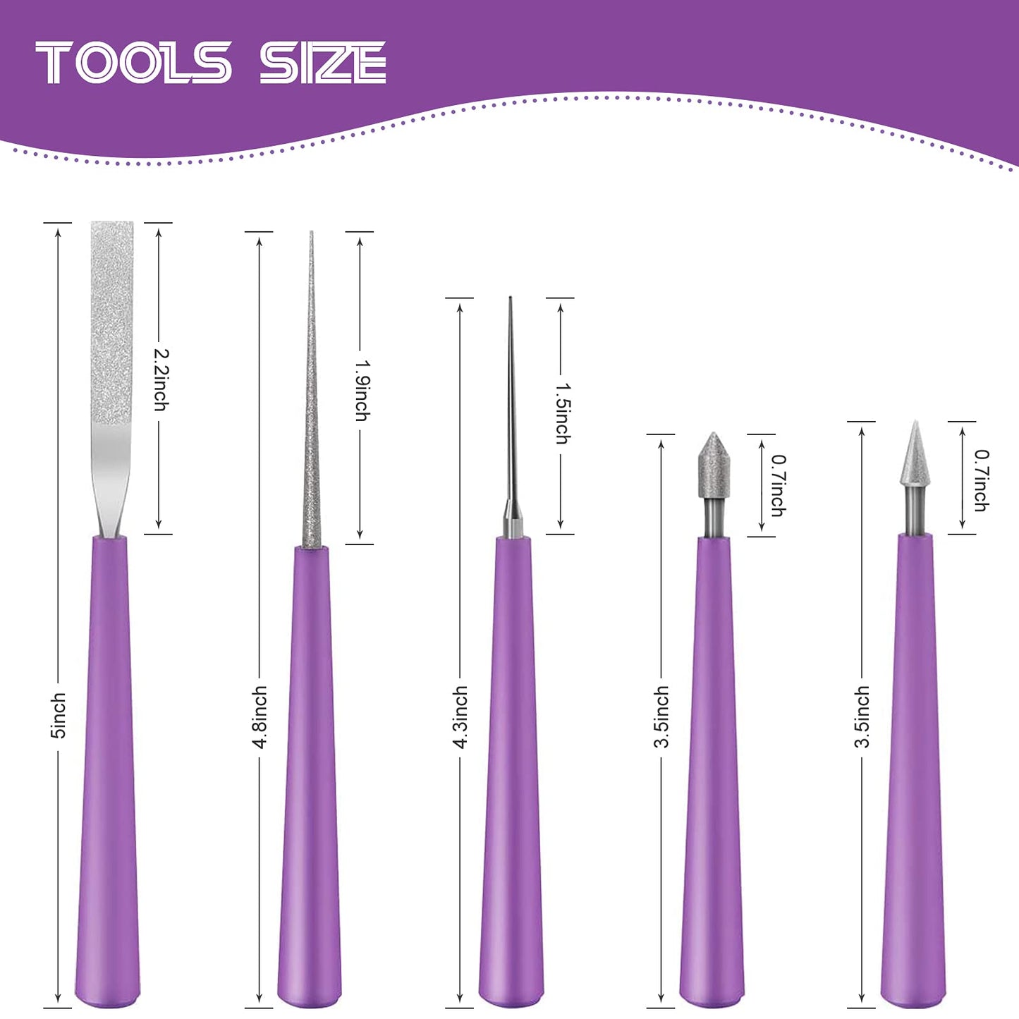 Bead Reamer for Jewelry Making, Bead Spinner Hole Enlarger Tool for Glass Plastic Metal Wood Beads, Remove Burrs, Enlarge Holes, Smooth Edges(5 Pieces)