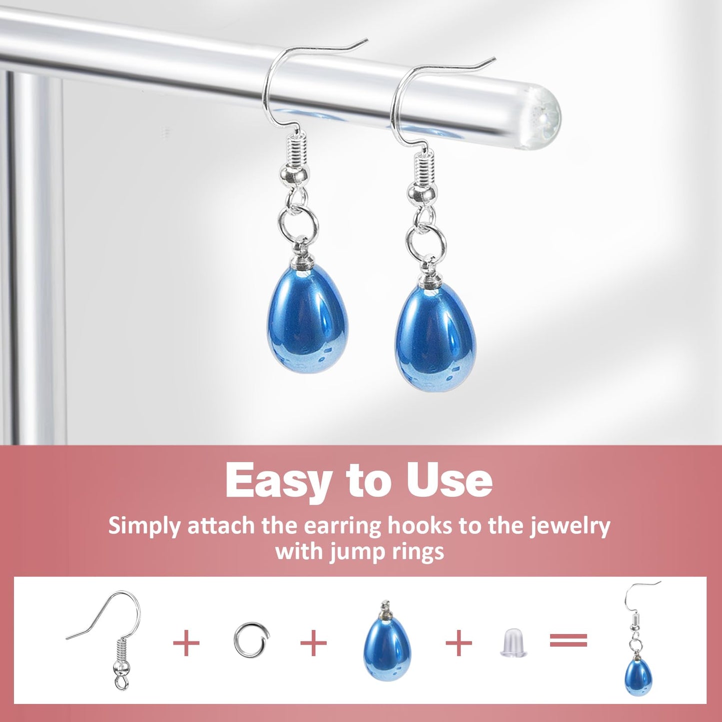 925 Sterling Silver Plated Earring Hooks for Jewelry Making, 300 Pcs Hypoallergenic DIY Earring Making Supplies Kit, Upgraded French Ear Fish Hook Earing Findings Wires Parts Hardware Pieces (Silver)
