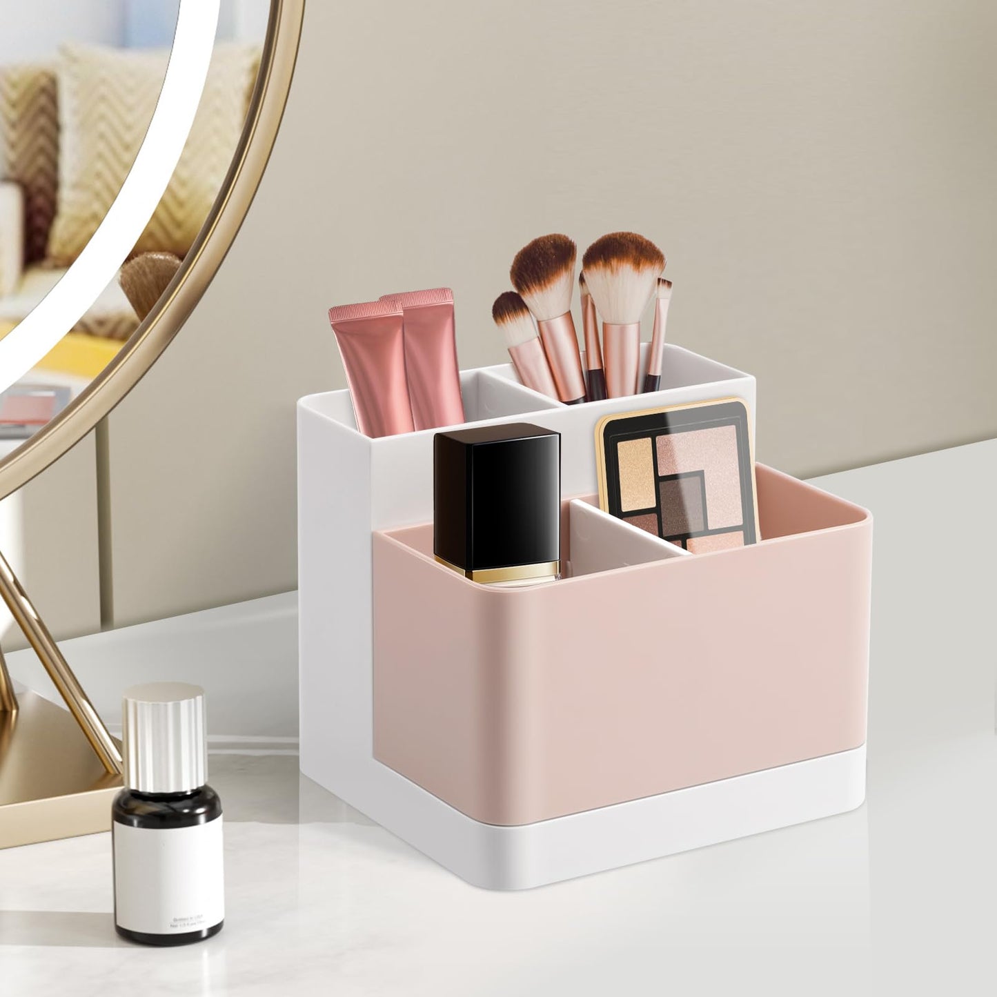 Poeland Desktop Storage Organizer Pencil Card Holder Box Container for Desk, Office Supplies, Vanity Table