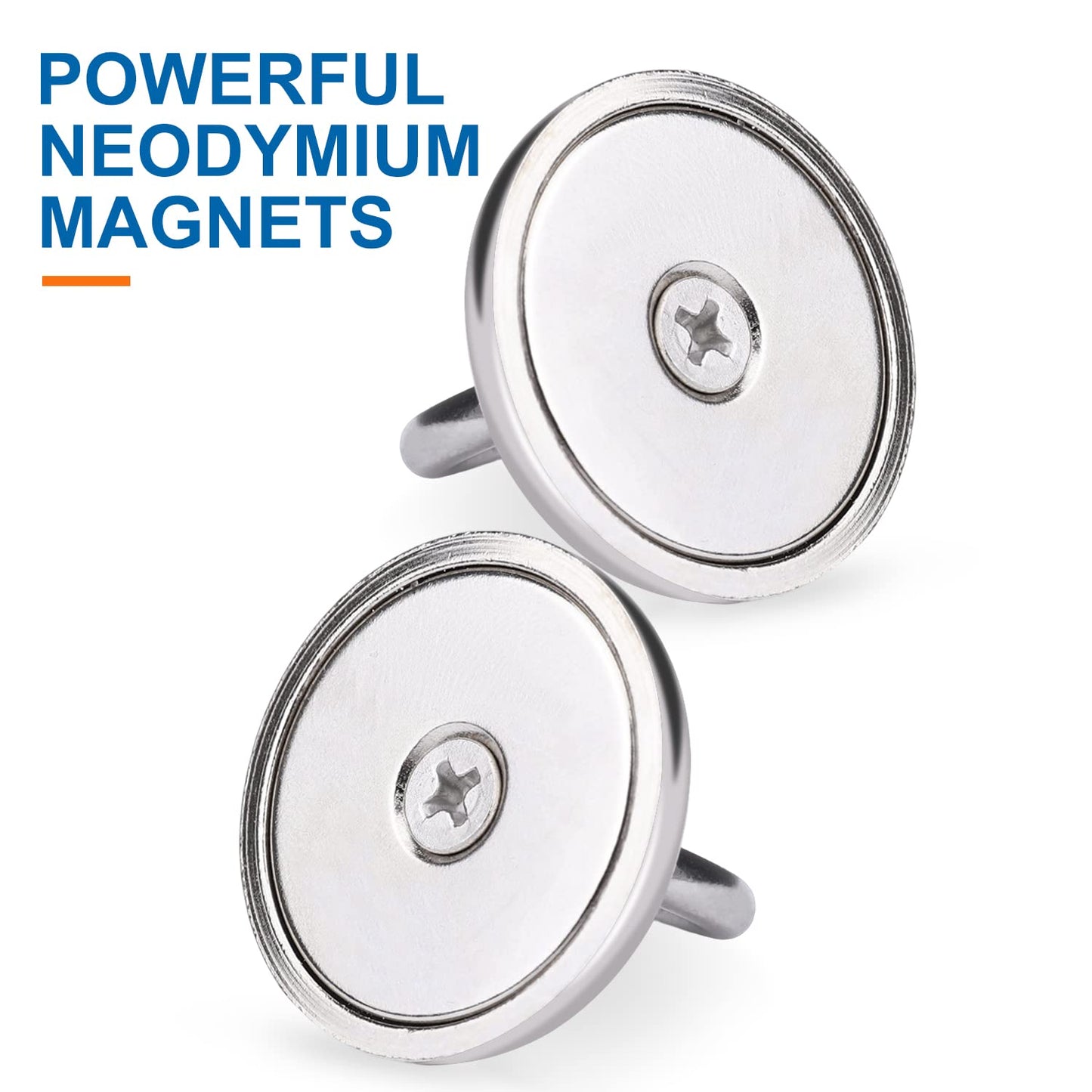 E BAVITE Magnetic Hooks, 100 LB(45KG) Heavy Duty Magnetic Hooks with Countersunk Hole Eyebolt, Perfect for Home, Kitchen, Workplace, Office and Garage, Pack of 10