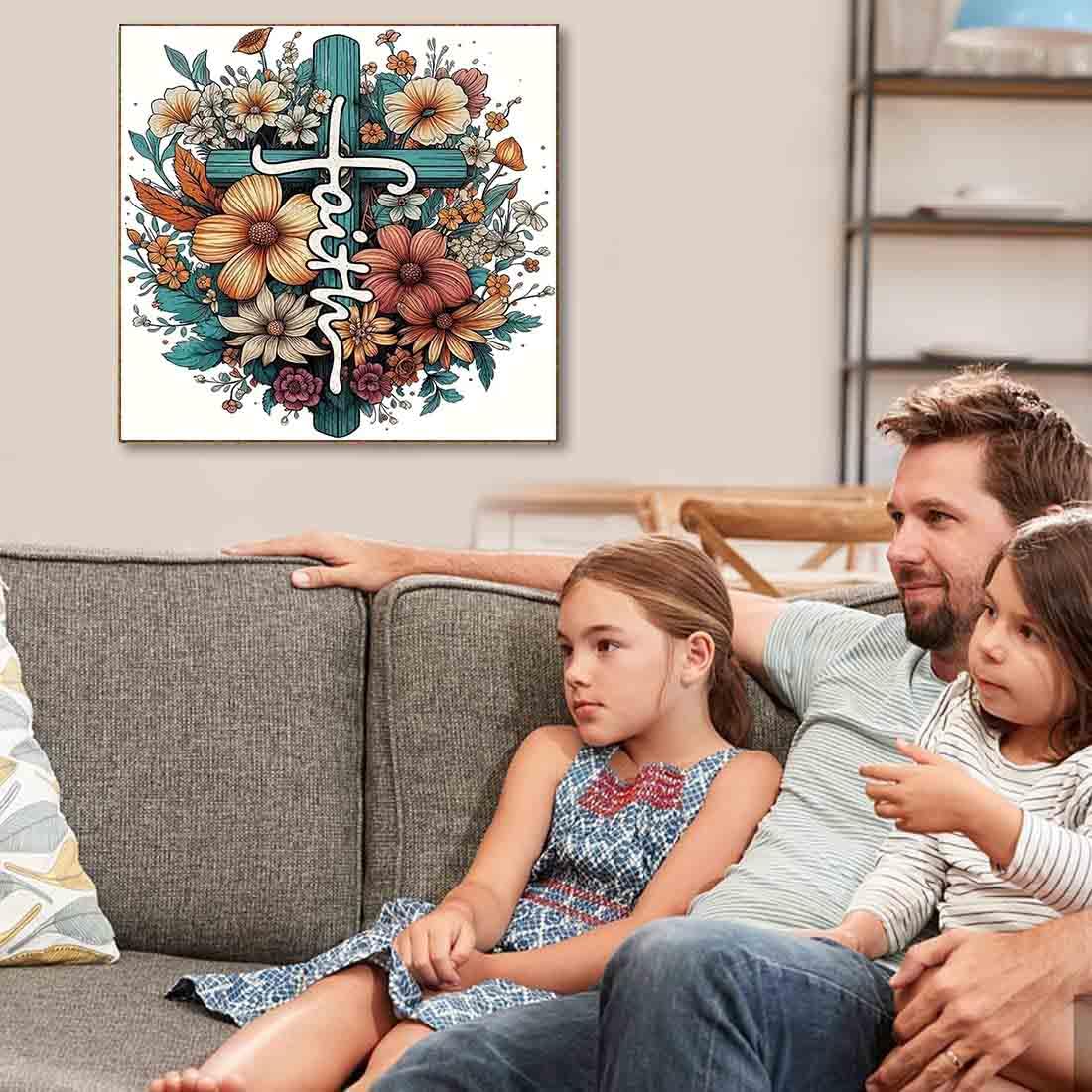Stamped Cross Stitch Kits for Adults - Cross Flower Embroidery Kits for Beginners Adults,11 CT Patterns Dimensions Counted Cross Stitch Kits for Adults Arts Craft 13.8x13.8 inch 