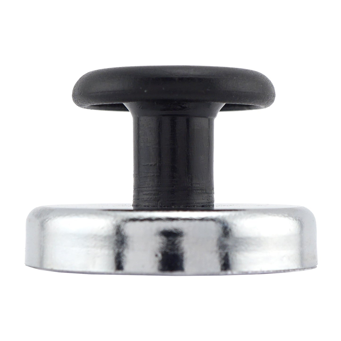 Master Magnetics Round Base Magnets with Knob - 1.43" Diameter, 0.98" Total Height with 1" Diameter Knob, 16 Pound Pull, Chrome, Pack of 4, HMKR-45X4