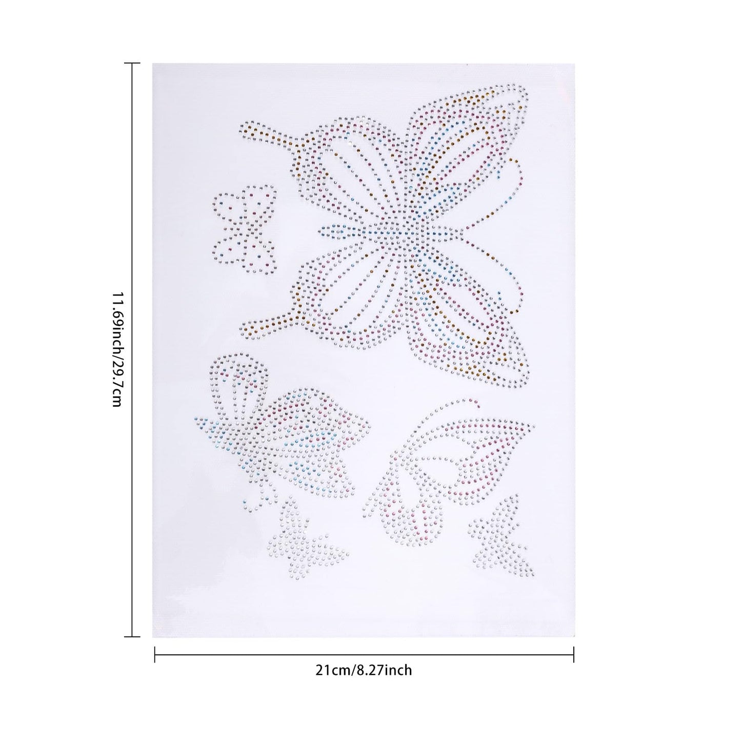6 Pcs Butterfly Patterns Rhinestone Iron on Hotfix Transfer Decal Bling DIY Patch Clothing Repair Applique T-Shirt Vest Shoes Hat Jacket Decor Clothing DIY Accessories