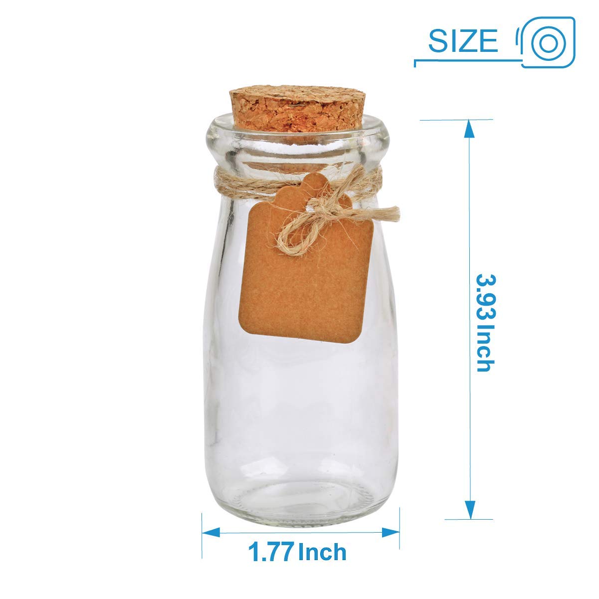 Brajttt 30Pcs Glass Favor Jar With Cork Lids,100 ML 3.4oz Potion Bottles,Small Apothecary Jars,Multifunctional,for Party Wedding Favors Halloween,Great Decoration