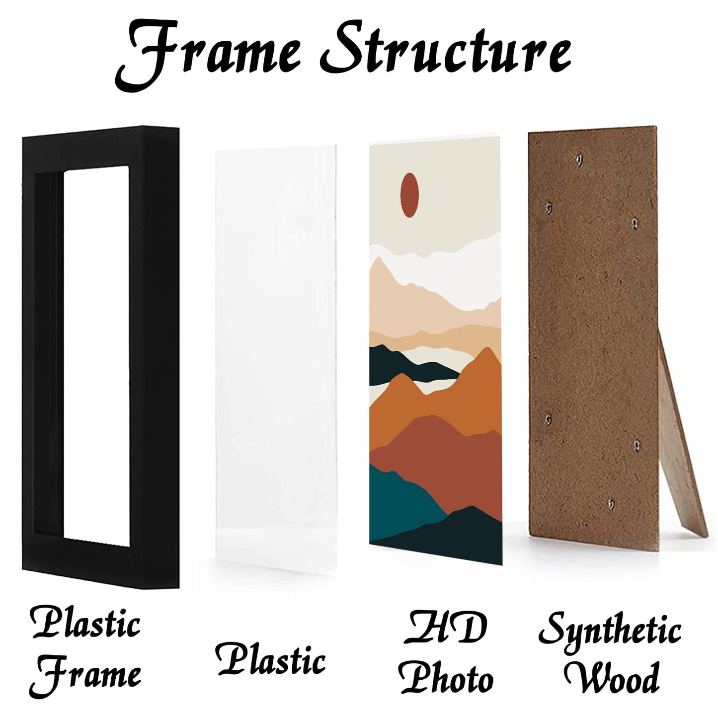 Black 8.5x11 Picture Frame Set of 3, High Transparent Frame for 8.5 By 11 Photo Collage Canvas Poster Size Wall Mount and Tabletop Horizontally Vertically (Black, 8.5 x 11 inches)
