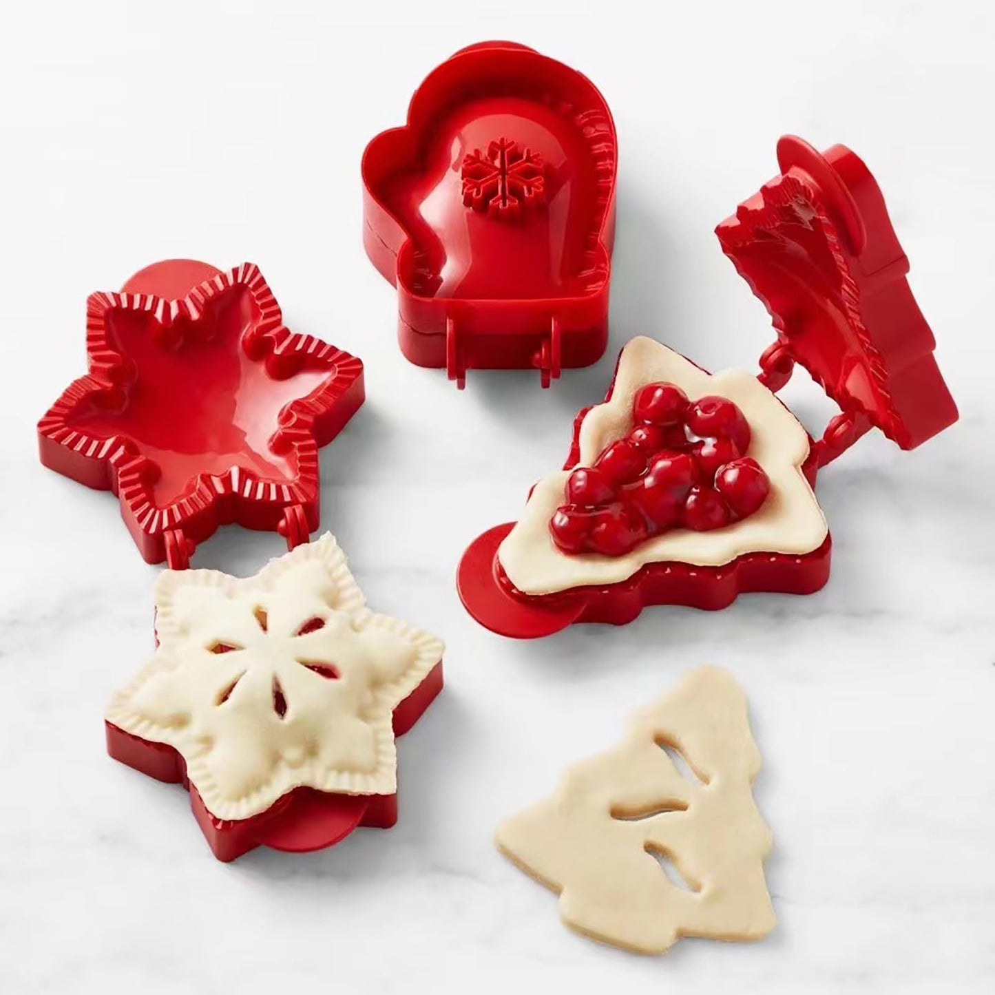 Dough Presser Pocket Pie Molds, Party Potluck Hand Pie Molds, Hand Pie Molds, Apple, Pumpkin And Acorn Shapes 3-Piece (Christmas Mince Pie Mold)